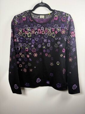 LUCIA | Vintage 90s Floral Metallic Wool Blend Sweater